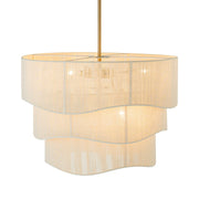 3-Tier Beige Woven Thread Drum Pendant Light