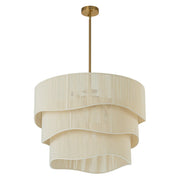 3-Tier Beige Woven Thread Drum Pendant Light