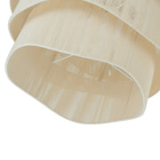 3-Tier Beige Woven Thread Drum Pendant Light