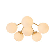 Bloom Brass Frosted Glass Bubble Semi Flush Chandelier