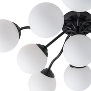 Bloom Brass Frosted Glass Bubble Semi Flush Chandelier