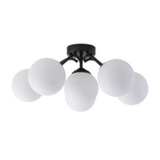 Bloom Brass Frosted Glass Bubble Semi Flush Chandelier