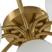 Bloom Brass Frosted Glass Bubble Semi Flush Chandelier