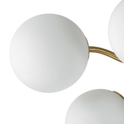 Bloom Brass Frosted Glass Bubble Semi Flush Chandelier