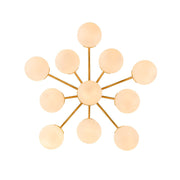 Bloom Brass Frosted Glass Bubble Semi Flush Chandelier