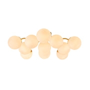 Bloom Brass Frosted Glass Bubble Semi Flush Chandelier