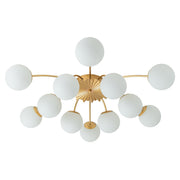Blossom 12-Light Opal Glass Bubble Semi Flush Chandelier