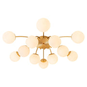 Blossom 12-Light Opal Glass Bubble Semi Flush Chandelier