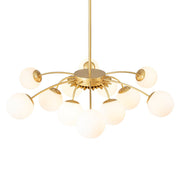 Blossom 12-Light Opal Glass Bubble Semi Flush Chandelier