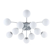 Blossom 12-Light Opal Glass Bubble Semi Flush Chandelier
