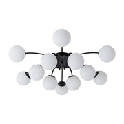 Blossom 12-Light Opal Glass Bubble Semi Flush Chandelier