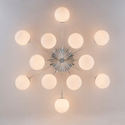 Blossom 12-Light Opal Glass Bubble Semi Flush Chandelier