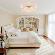 Blossom 12-Light Opal Glass Bubble Semi Flush Chandelier