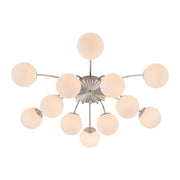 Blossom 12-Light Opal Glass Bubble Semi Flush Chandelier