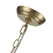 Brass Cluster Ribbed Glass Globe Bubble Chandelier