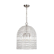 French Antique Brass Crystal Cage Chandelier