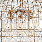 French Antique Brass Crystal Cage Chandelier