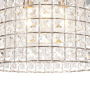 French Antique Brass Crystal Cage Chandelier