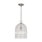 French Antique Brass Crystal Cage Chandelier
