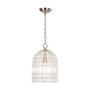 French Antique Brass Crystal Cage Chandelier