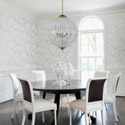 French Antique Brass Crystal Globe Chandelier