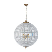 French Antique Brass Crystal Globe Chandelier