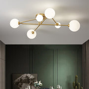 Frosted Bubble Linear Sputnik Semi Flush Mount