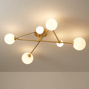 Frosted Bubble Linear Sputnik Semi Flush Mount