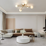 Frosted Bubble Linear Sputnik Semi Flush Mount
