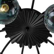 Glam Bloom 12-Light Blue Glass Bubble Semi Flush Chandelier