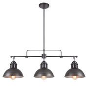 Industrial 3-light Island Pot Lid Dome Pendant