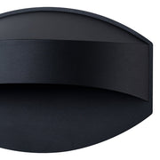 IP23 Black Flat Oval 1-Light Iron Outdoor Wall Sconce
