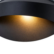 IP23 Black Flat Oval 1-Light Iron Outdoor Wall Sconce