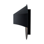 IP23 Black Flat Oval 1-Light Iron Outdoor Wall Sconce