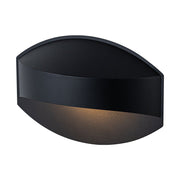 IP23 Black Flat Oval 1-Light Iron Outdoor Wall Sconce
