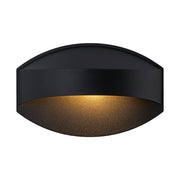 IP23 Black Flat Oval 1-Light Iron Outdoor Wall Sconce