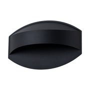 IP23 Black Flat Oval 1-Light Iron Outdoor Wall Sconce