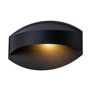 IP23 Black Flat Oval 1-Light Iron Outdoor Wall Sconce