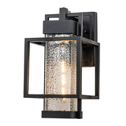 IP23 Black Waterproof 1-Light Square Cage Outdoor Wall Sconce