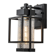 IP23 Black Waterproof 1-Light Square Cage Outdoor Wall Sconce