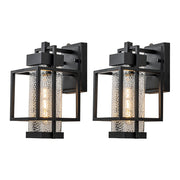 IP23 Black Waterproof 1-Light Square Cage Outdoor Wall Sconce