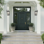 IP23 Matte Black Farmhouse 3-Light Lantern Outdoor Wall Light