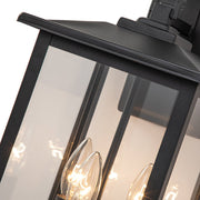 IP23 Matte Black Farmhouse 3-Light Lantern Outdoor Wall Light