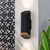 IP54 Up and Down Black Geometric Tube LED Outdoor Wall Light