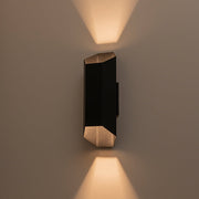 IP54 Up and Down Black Geometric Tube LED Outdoor Wall Light