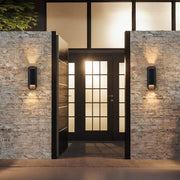 IP54 Up and Down Black Geometric Tube LED Outdoor Wall Light