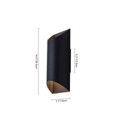 IP54 Up and Down Black Tunnel LED Outdoor Wall Lamp
