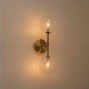 Mid-Century 2-Light Up and Down Glass Globe Wall Sconce