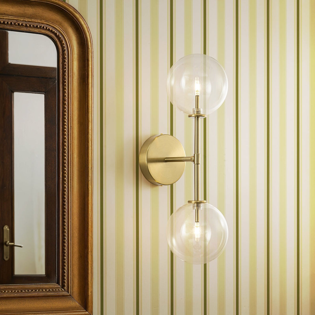 Mid-Century 2-Light Up and Down Glass Globe Wall Sconce