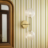 Mid-Century 2-Light Up and Down Glass Globe Wall Sconce